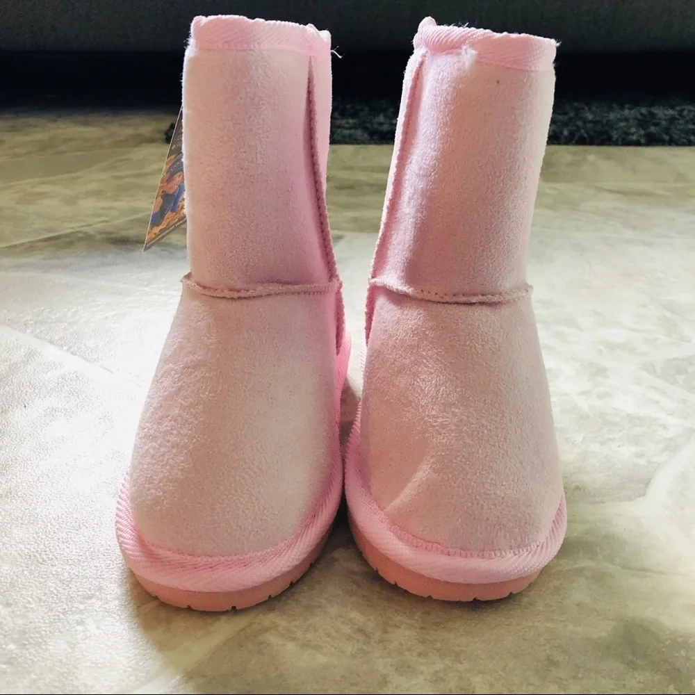 NWT DAWGS pink girls faux shearling liner memory foam winter boots Size 4.5 6.5